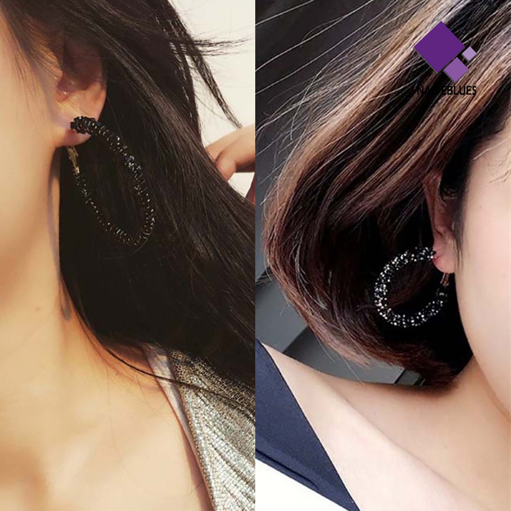 Anting Hoop Bentuk Bulat Gaya Elegan Untuk Wanita