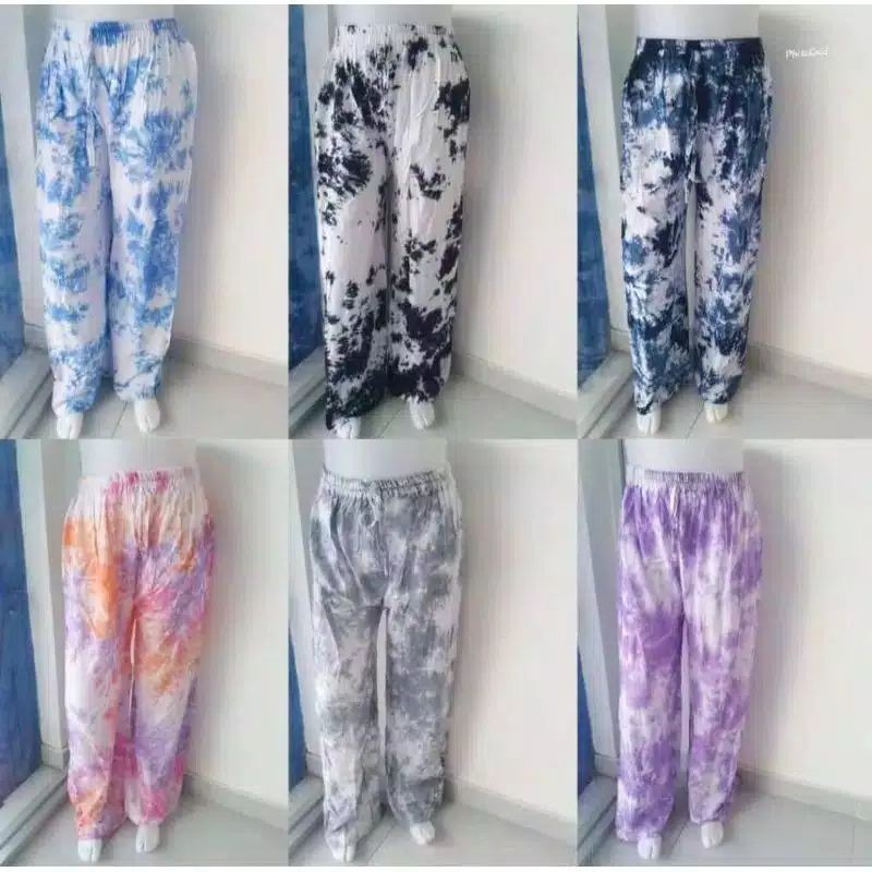 COD| Best seller Kulot tie dye motif smoke/percik|celana viral|celana kekinian|kulot besar