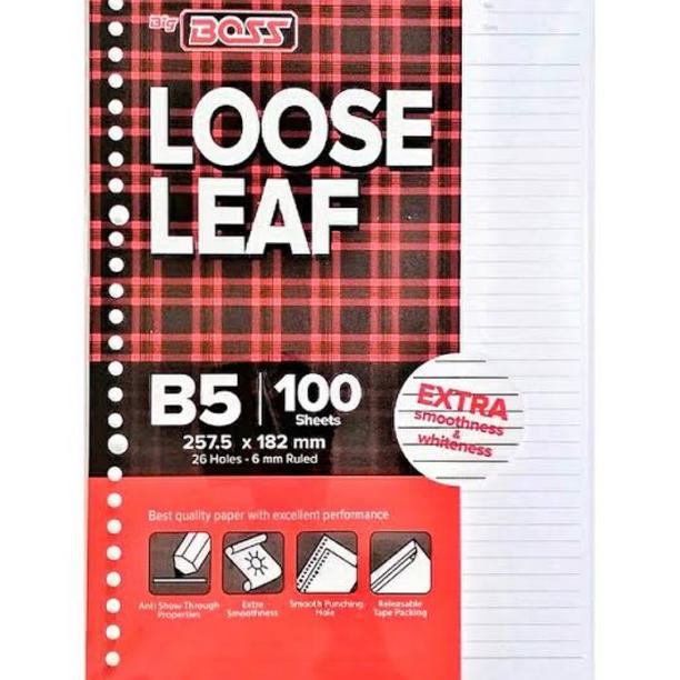

[(BAYAR DITEMPAT) Loose Leaf Big Boss B5 26 Lubang isi 100 lembar