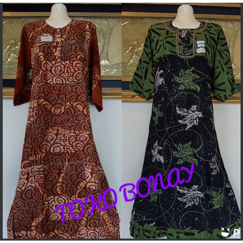(*TokoBonay*)Dress payung batik Daster tulis pekalongan Busui seleting