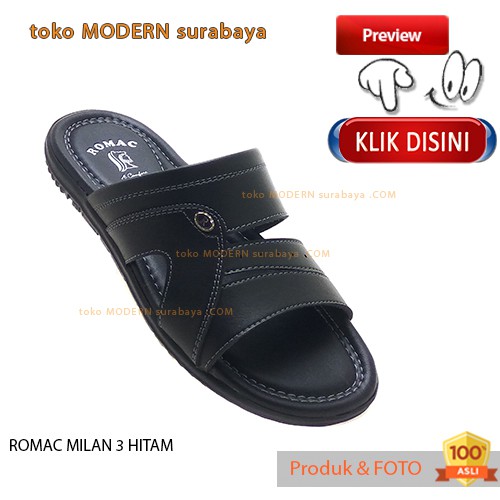 ROMAC MILAN 3 HITAM sandal pria sandal casual slide