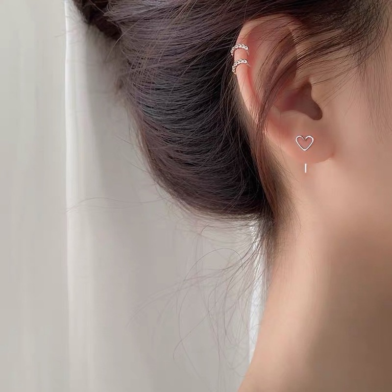Sepasang Anting Tusuk Silver Needle 925 Hias Berlian Zirkon Dapat Disesuaikan Gaya Korea Untuk Perempuan
