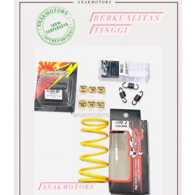 PAKET PER CVT MIO J/PAKET CVT MIO 115 ROLLER ROLER,LOLER KAWAHARA,PER CVT PIR CVT CLD/PERS KAMPAS GA