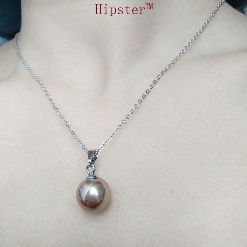 Popular Japanese and Korean Simple Elegant Freshwater Shell Bead Pendant Necklace