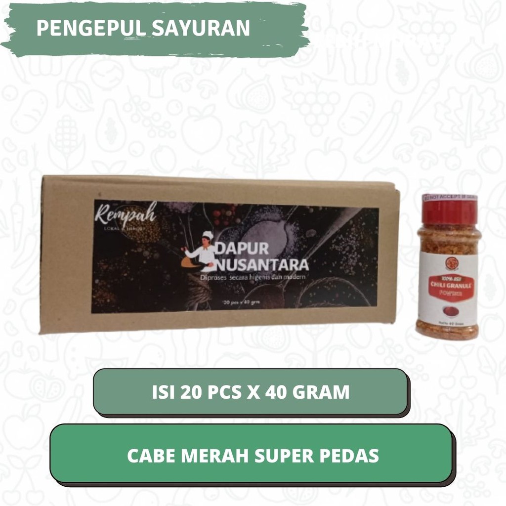 

Cabe Bubuk SUPER PEDAS kemasan 40 grm