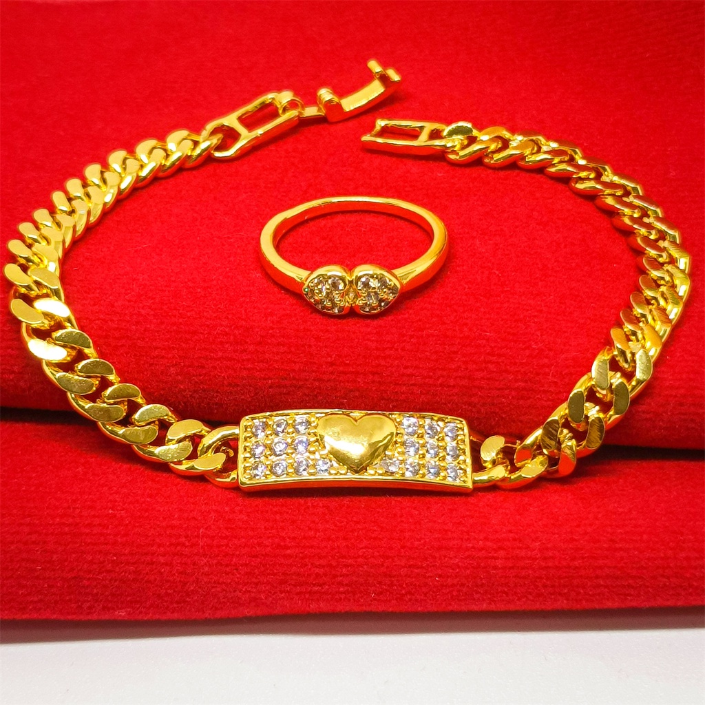 Gelang Kendari free cincin Perhiasan Lapis Emas 24K gold Gelang Tangan Bracelet Fashion bangle anti karat tidak mudah luntur