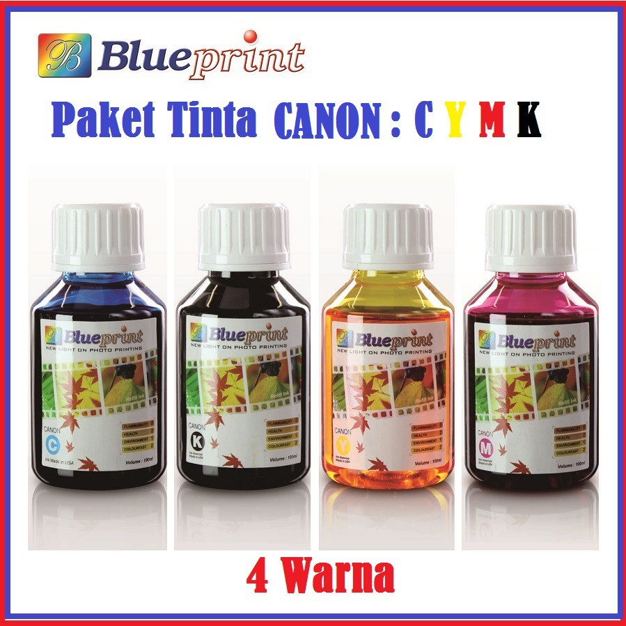 Paket Tinta Blueprint CANON 4 Warna CYMK