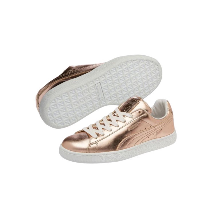 PROMO DISKON SEPATU WANITA Puma Wmns Basket Creepers Metallic Rose Porcelain SIZE 39 Original Produc