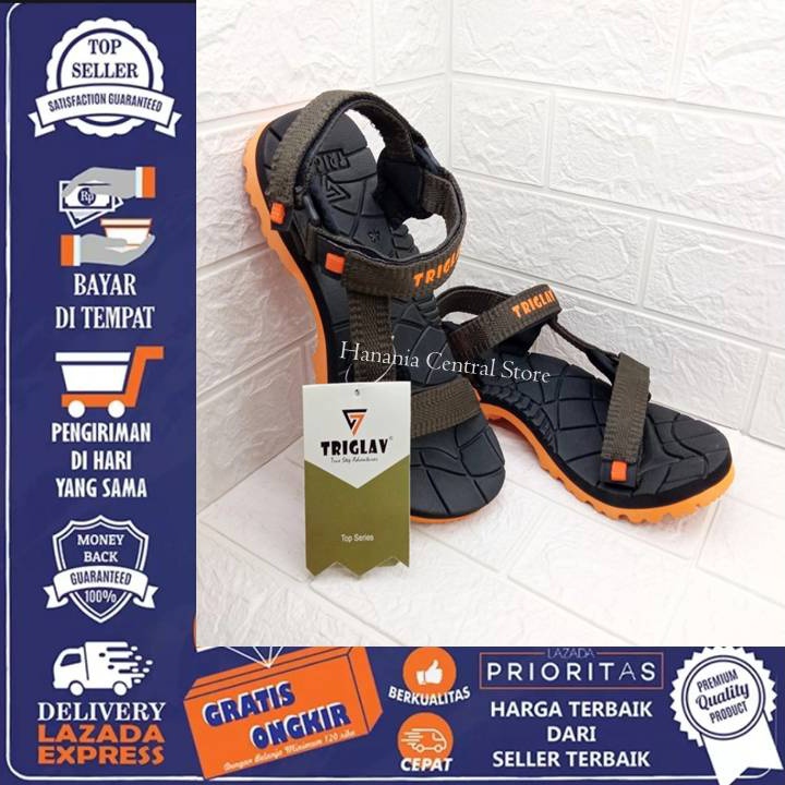 [ FLASH SALE ] HOT PROMO BISA COD - Sandal Gunung Premium Triglav Sandal Outdoor original Tangguh / 