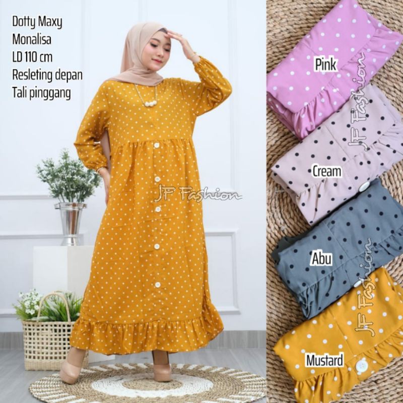 Gamis Monalisa POLKA (LD ±110cm) //JF653