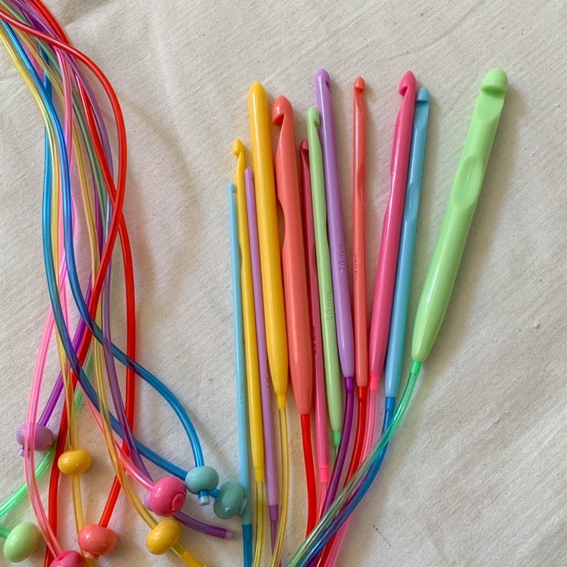 Hakpen Tunisian / Hakpen Crochet / Jarum Crochet /Hakpen Hook Afghan Tunisian Plastik(Harga per pcs)