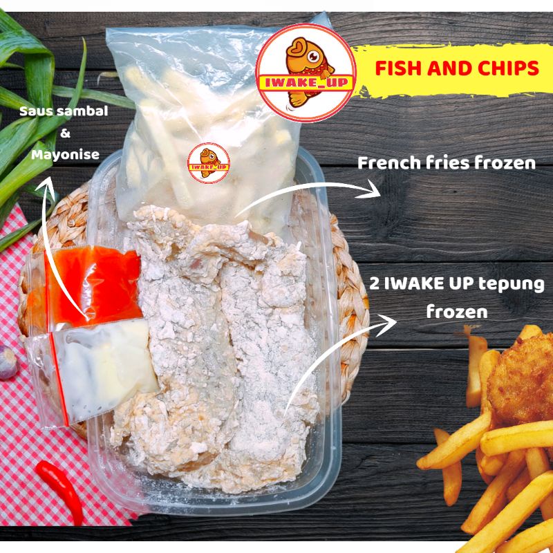 

Fish and Chips frozen IWAKE UP isi 2 ikan battered dori ENAK MURAH NAGIH