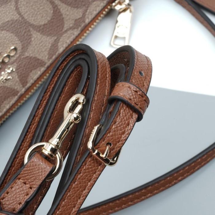 (100% ORIGINAL) Tas COACH Signature Top Handle Pouch Khaki Original