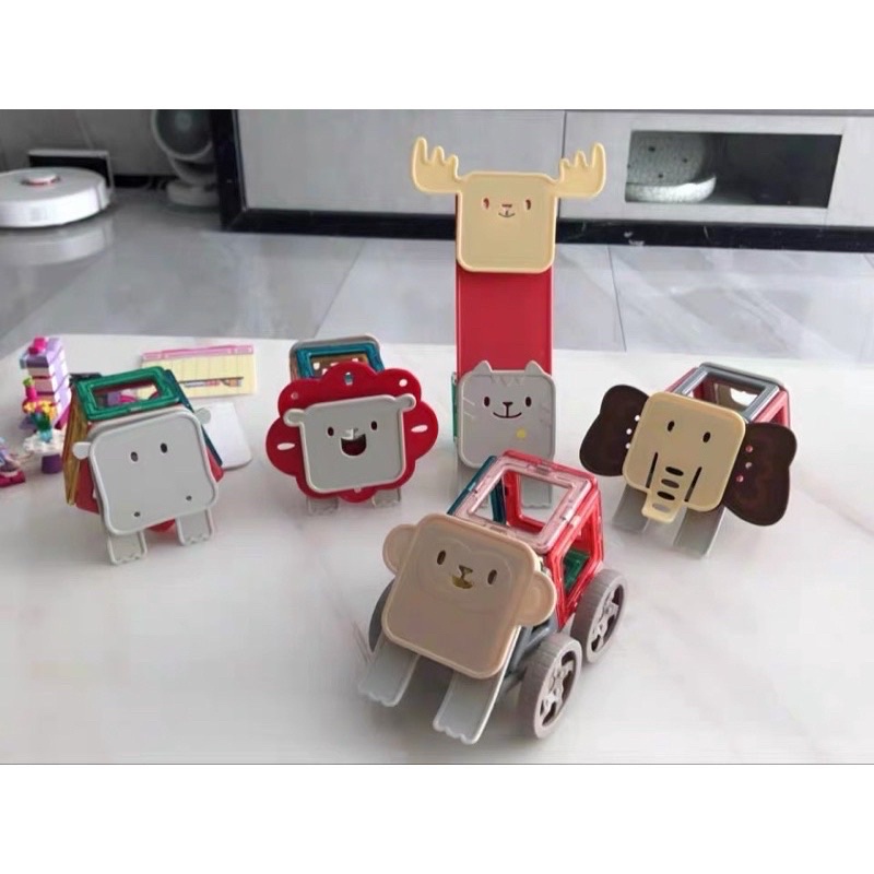 amy benton animal magnetic blocks balok magnet mainan edukasi