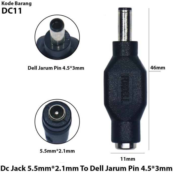 Sale Dc Connector Female To Dell Jarum Pin 4.5X3Mm Dc11 Terbatas