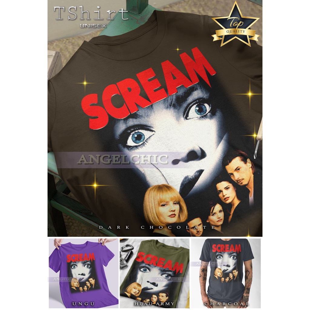 BAJU SCREAM MOVIE Unisex Bootleg Tee Kaos Premium Vintage Retro