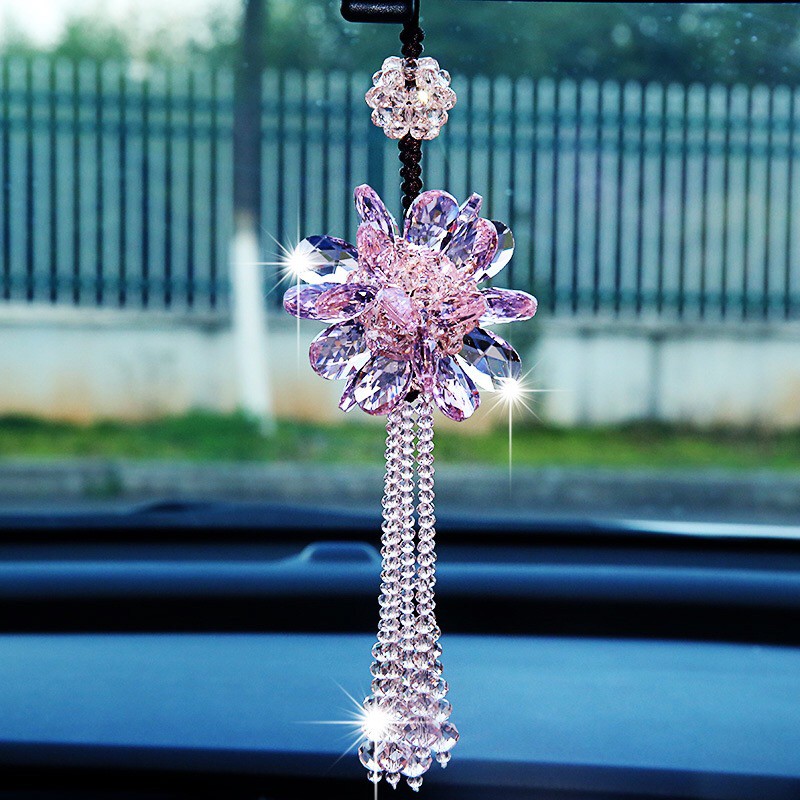 Car Crystal Pendant Swarovski | Gantungan Depan Pajangan Bunga Spion Tengah Mobil