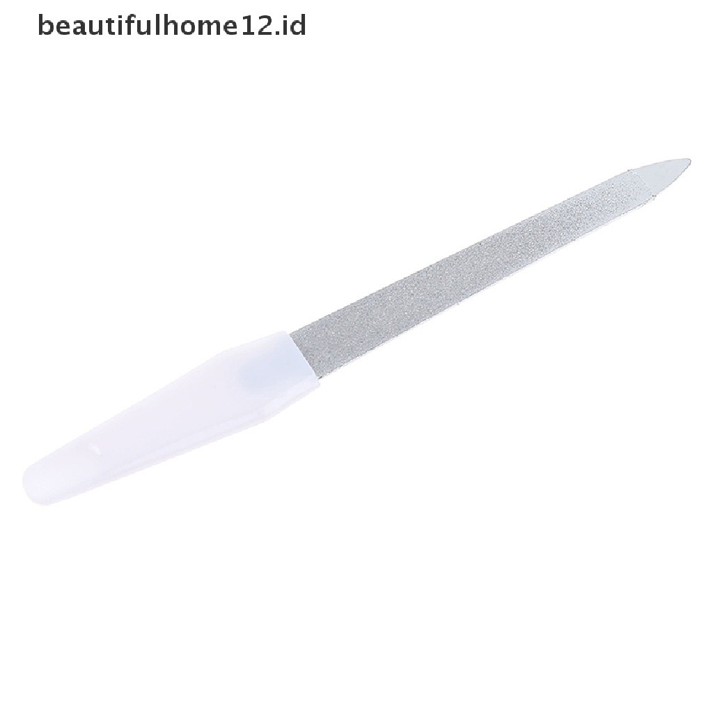 (Beautifulhome12.Id) Kikir Kuku Dua Sisi Bahan Stainless Steel Untuk Manicure / Pedicure