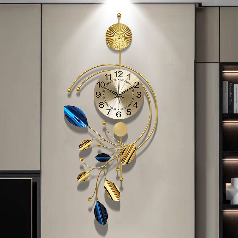 JAM DINDING MEWAH NORDIK HIASAN JAM DAUN GINGGO JAM MEWAH RUANG TAMU JAM HIASAN ASTHENTIC