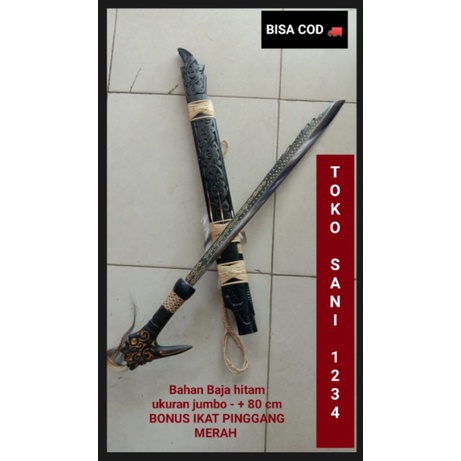 Mandau lentik ukuran jumbo 80 cm khas Dayak Kalimantan