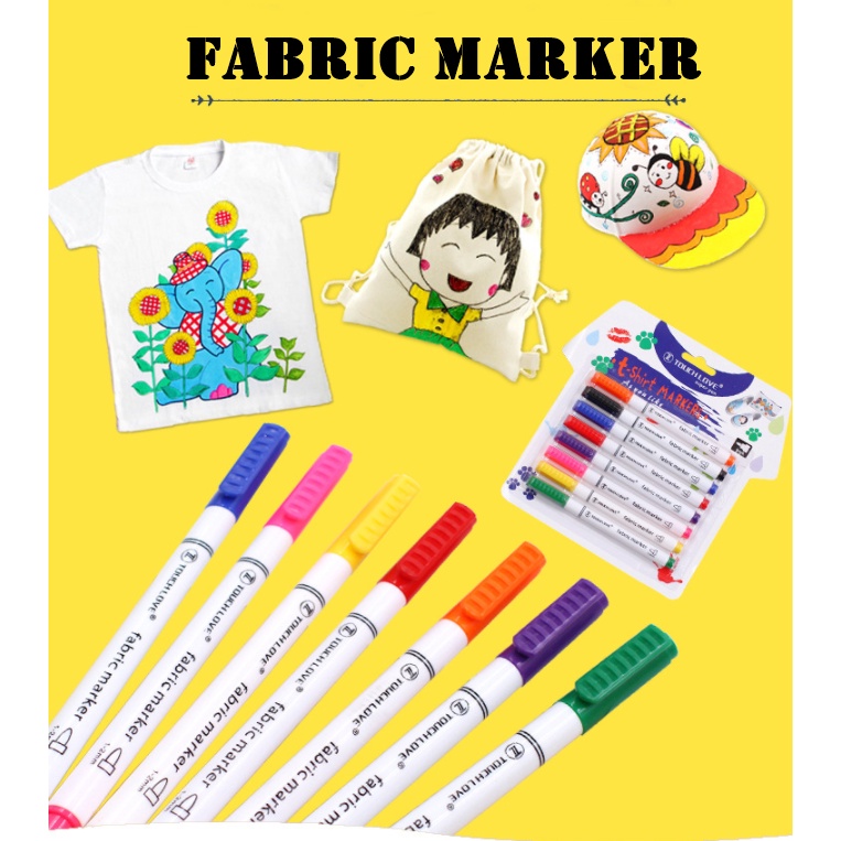 [ORGM] Shirt Marker Fabric Marker Spidol Kain Tidak Luntur 8 Warna