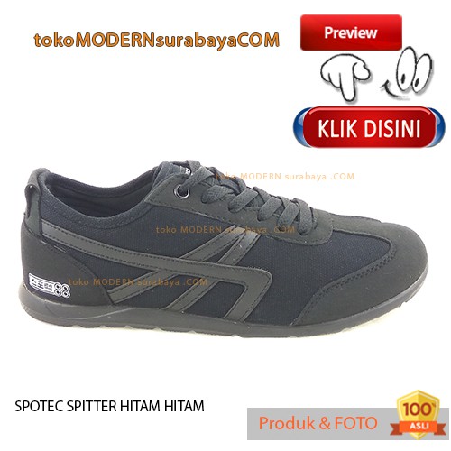 Sepatu Pria Casual Sneakers SPOTEC SPITTER HITAM HITAM