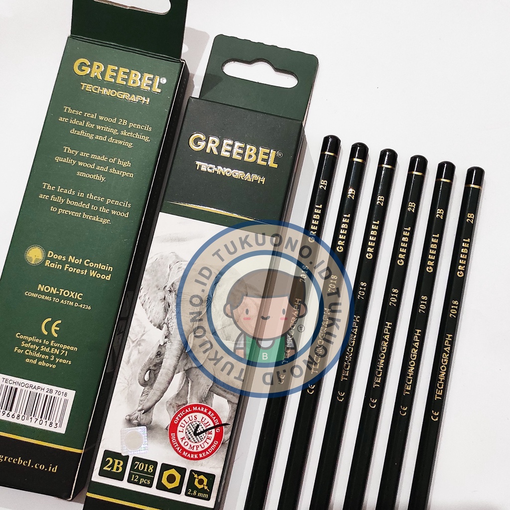 

(1PCS) GREEBEL Pensil 2B Technograph HIJAU 7018 2.8mm | 100% Lulus Uji Komputer | Pencil