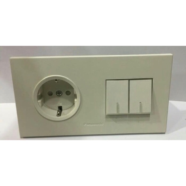 Panasonic Stop Kontak + Saklar Double Putih WESJP11212 Style Series White