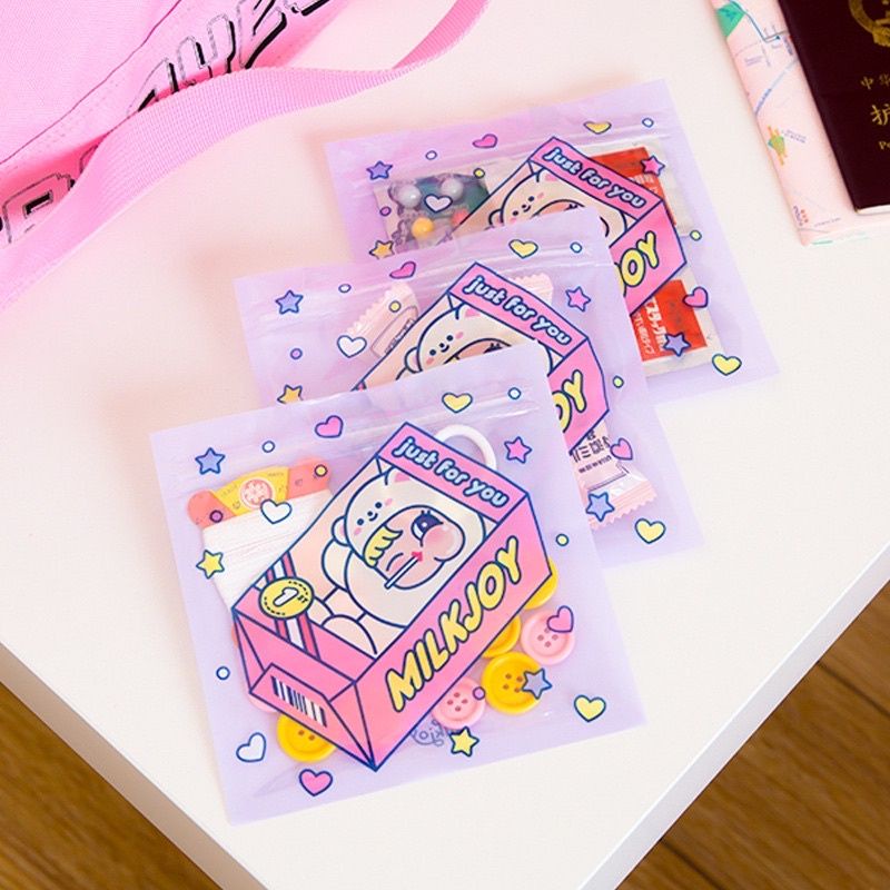 ZIPLOCK BAG AESTHETIC MILKY JOY ZIPPER BAG MILKY KAWAII UNYU ZP -KD