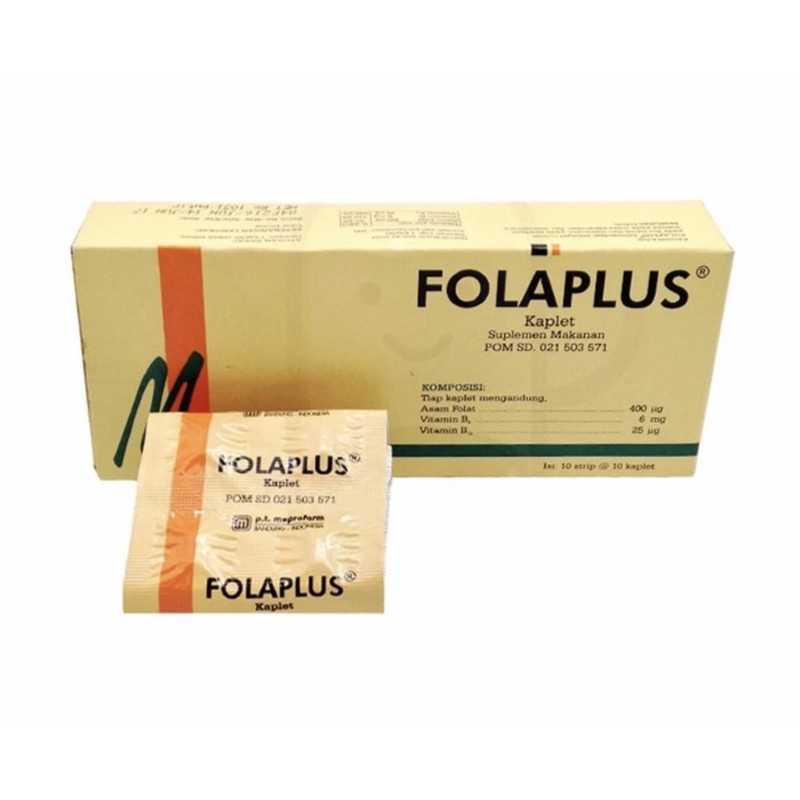 Folaplus strip 10 tablet ( suplemen asam folat untuk kehamilan )