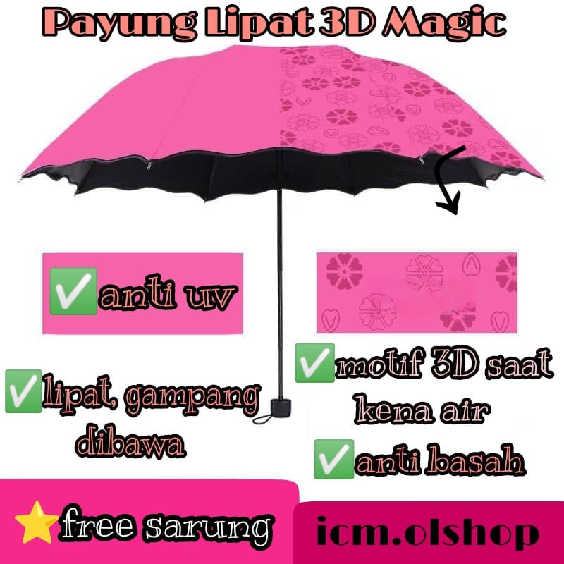 Payung Lipat 3D, Dimensi Ajaib ⭐ICM.olshop⭐