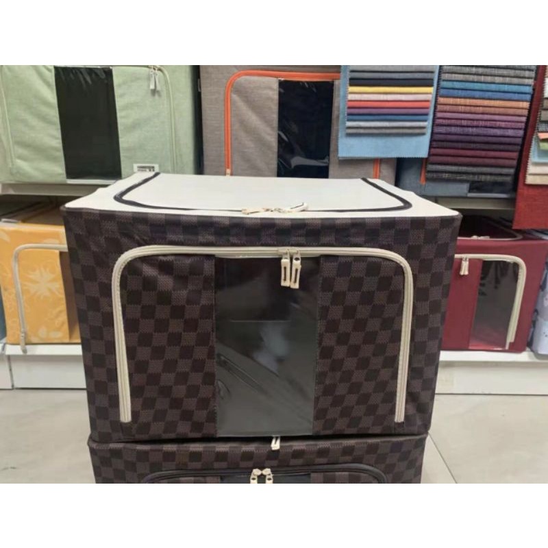 Kotak penyimpanan serbaguna Storage box 66L  motif damier