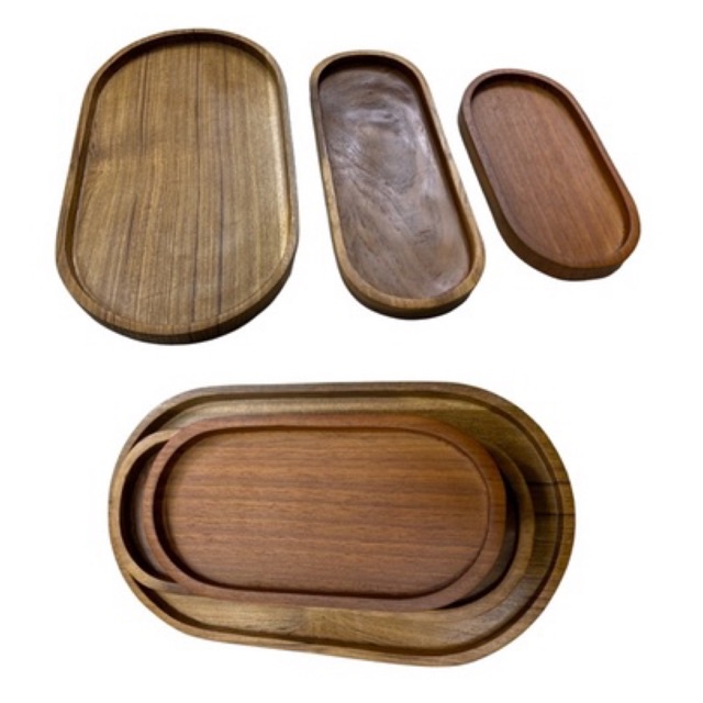 Wooden Serving Plate Oval / Piring Kayu oval