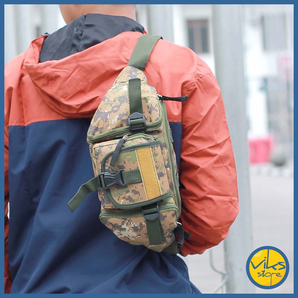 Tas Pinggang Pria Cowok Army Original Selempang Waistbag Besar Casual Premium Multifungsi Lokal