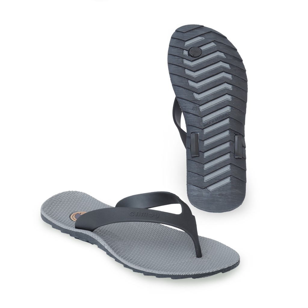 CAMOU - OWEN Titanium - Sandal Jepit Pria Premium Full Karet Warna Abu Hitam