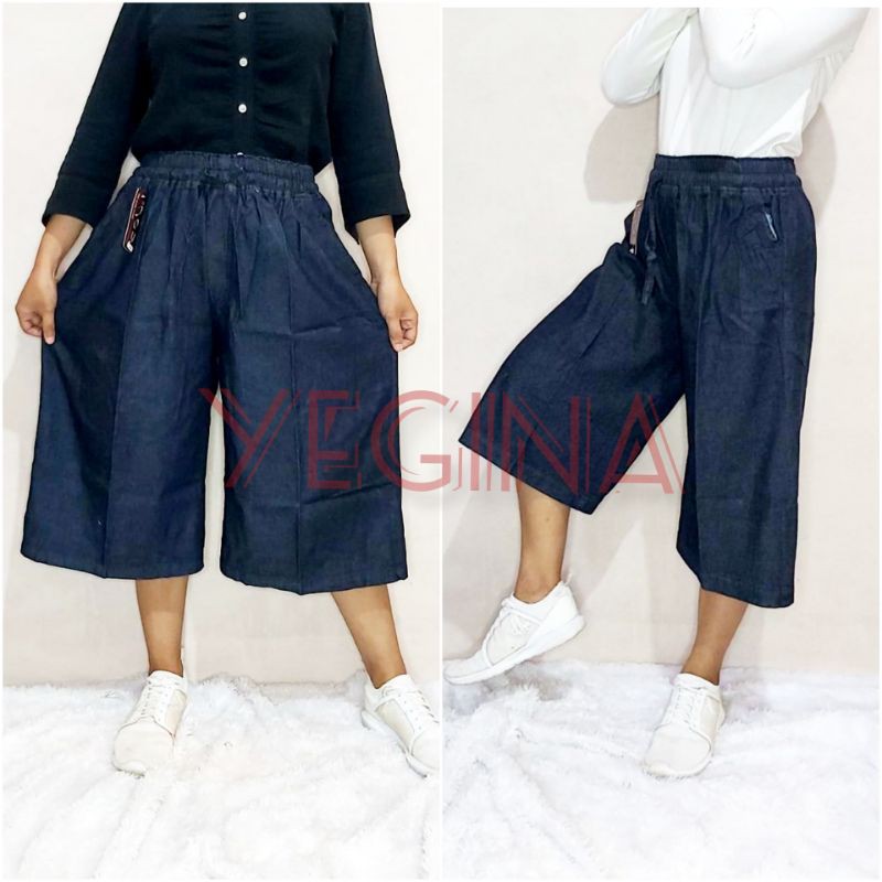 KULOT PENDEK 7/8 JEANS STANDAR JUMBO BIGSIZE