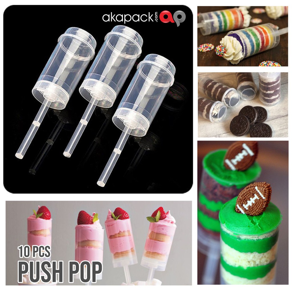 PUSH POP CAKE 50ml + tutup / Push Pop Containers dengan tutup / akapack