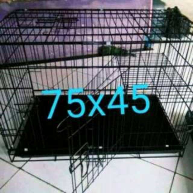 Kandang besi lipat ukuran 75x45x55 cm untuk kucing anjing kelinci musang-2