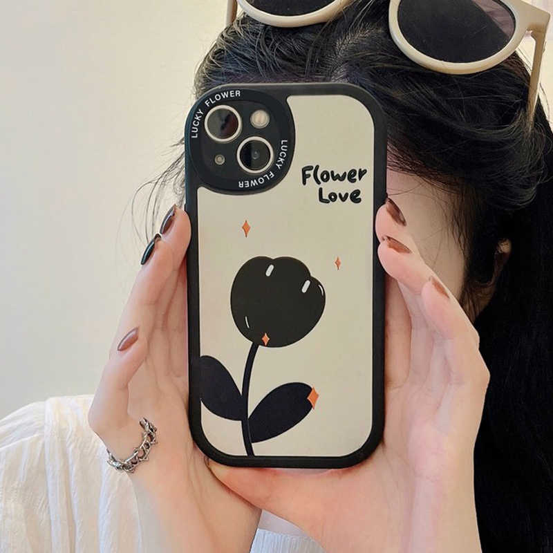 Soft Case Pelindung Kamera Desain Bunga Tulip Untuk OPPO A3S Reno 4F 5F 6 7Z Realme C1 5S 5i C3 C11 C20 C20A 7i C17 C15 C12 C25S C21Y C35 Nz 20a 50A 30A 50o