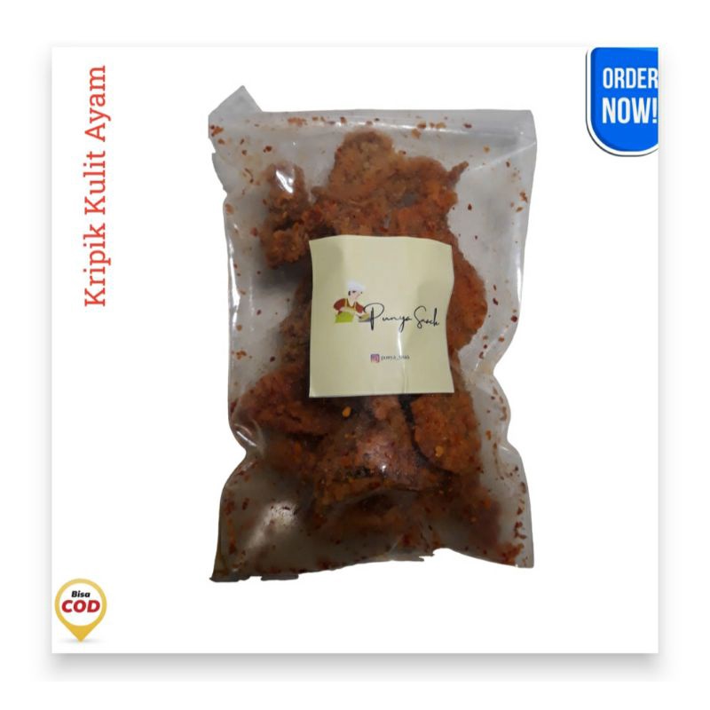 

Keripik Kulit Ayam Pedas/ Kulit Ayam Pedas/ Kulit Ayam Kriuk/ Snack Pedas/ Snack Enak