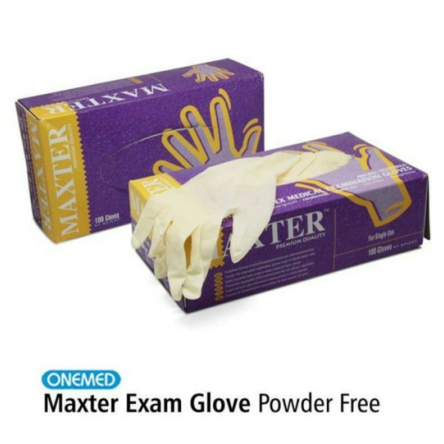 Sarung Tangan Karet Maxter Powder Free Uk. M Isi 100