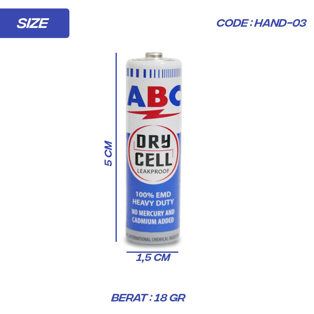 HAND-03 | Baterai ABC ukuran AA - Batu Batrei - Battery Batere Batre Batry Batray Bateray