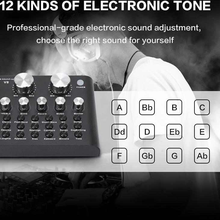 Import Terlaris V8 Pro SoundCard Audio Mixer untuk  Live Broadcast