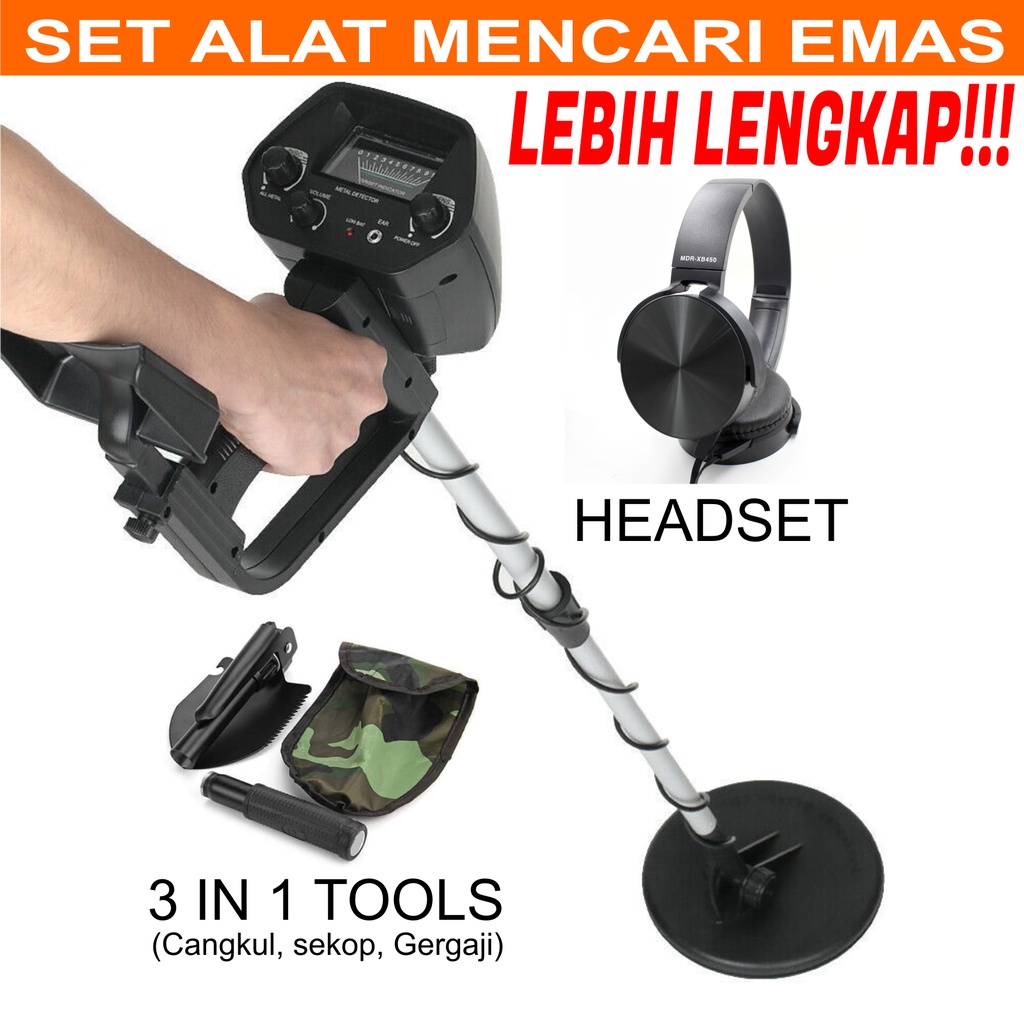 Best Seller ALAT PENCARI PENDETEKSI EMAS PERAK LOGAM ASLI - Detektor Logam Dalam tanah Waterproof De