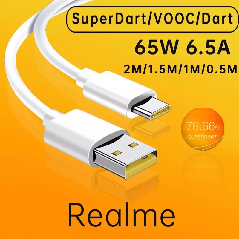 KABEL DATA REALME 5 PRO / XT / X2 PRO USB TYPE C SUPER VOOC