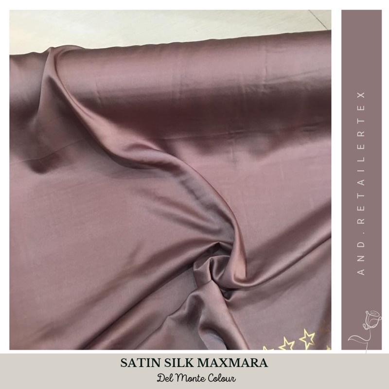 Kain Satin Maxmara Warna Delmonte Ungu Tua Kecoklatan