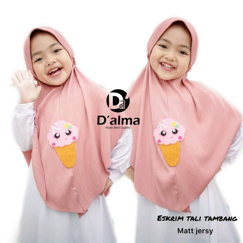 HIJAB INSTAN ANAK BOBA PLISKET JERSEY BY D'ALMA