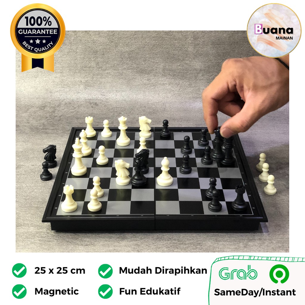 BOARD GAME CHESS PAPAN CATUR MAGNET MAINAN EDUKASI ANAK MAGNETIC FOLD