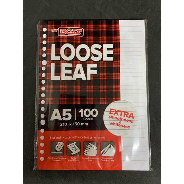 

Loose leaf isi binder ukuran a5 isi 100 lembar