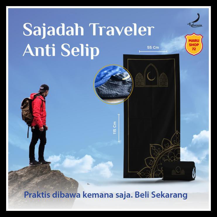 TERLARIS SAJADAH TRAVEL SEJADAH TRAVELING LIPAT TIPIS WATERPROOF ANTI SLIP - RAF ABYAD 